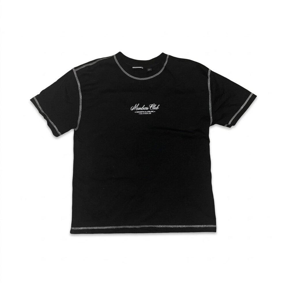 WXYZ Members Club Tee – Navy Blue Contrast Stitch Shirt – Size Small